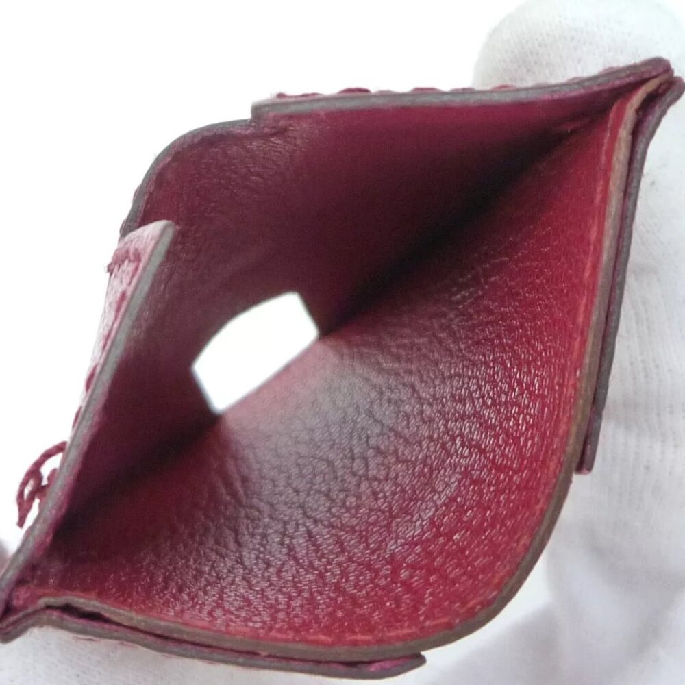 Authentic HERMES Rodrigue Card Holder C in Square Red Leather - Picture 8 of 12